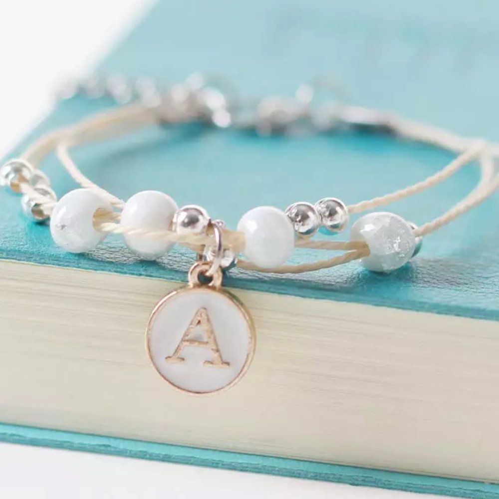 Rope and chain letter bracelet  A